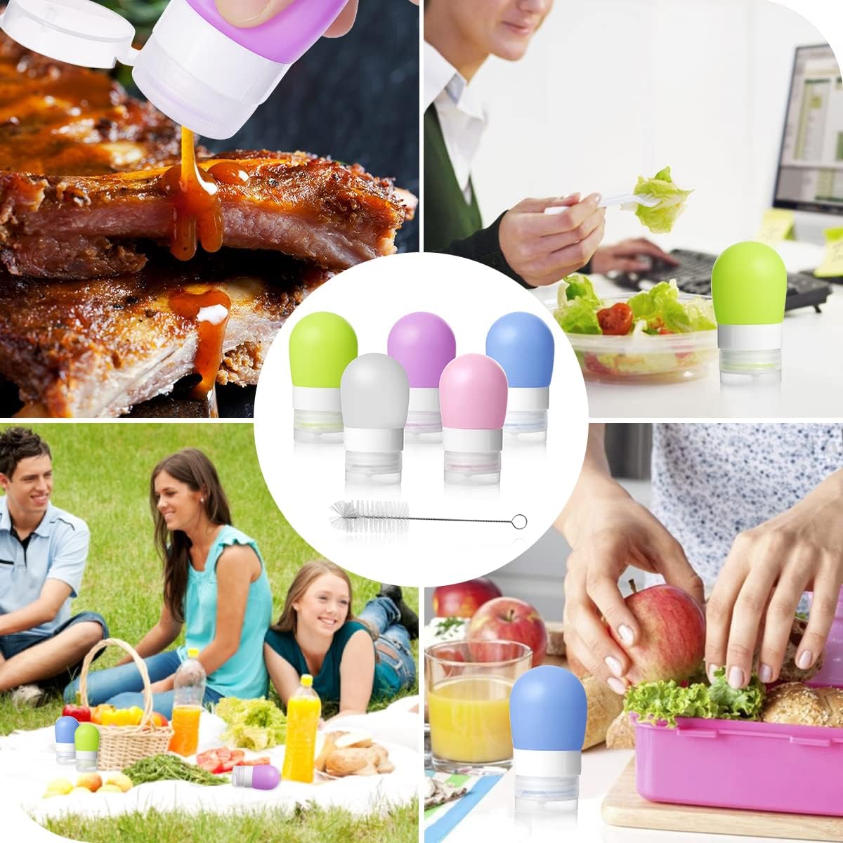 Magicfour 6 Pack Salad Dressing Container to Go