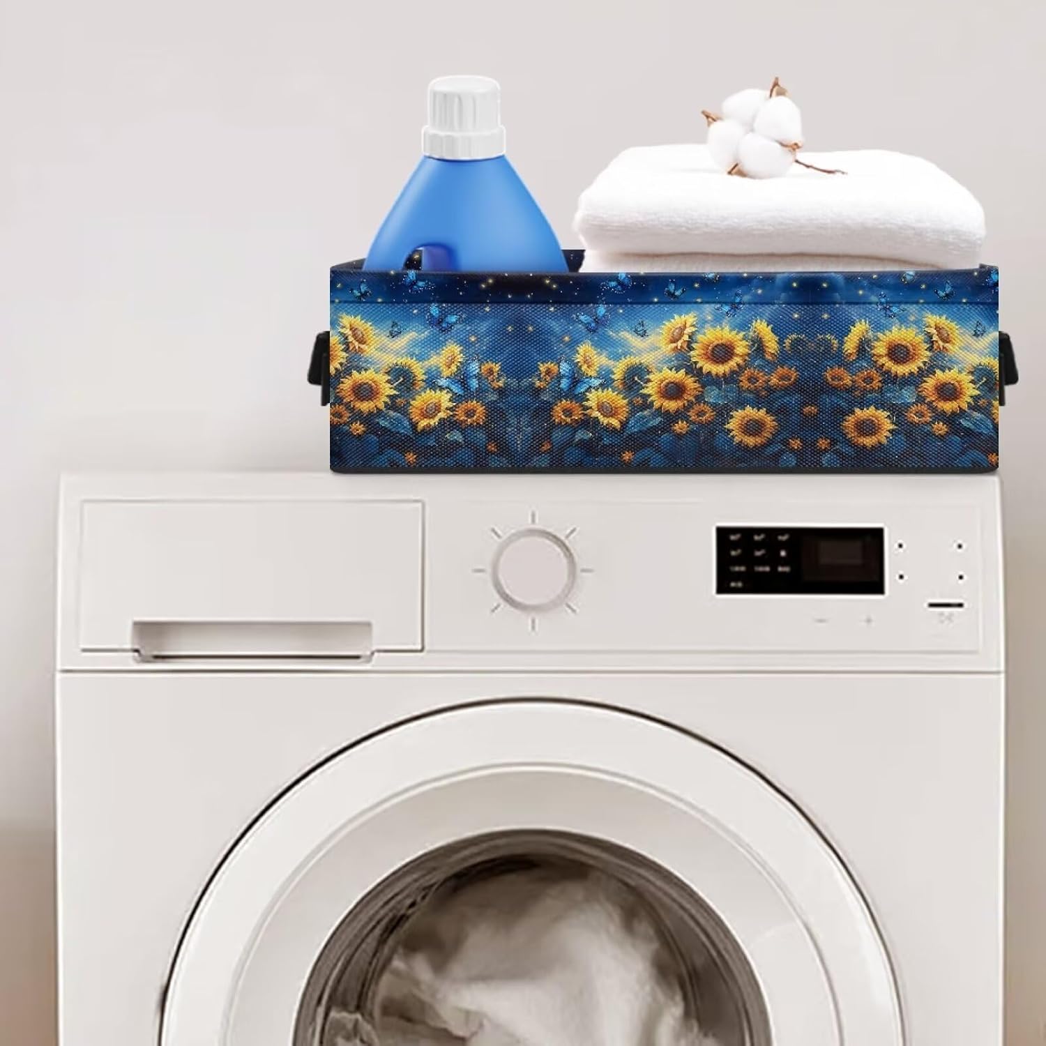 Voxugoniy Sunflower Blue Butterfly Toilet Paper Basket