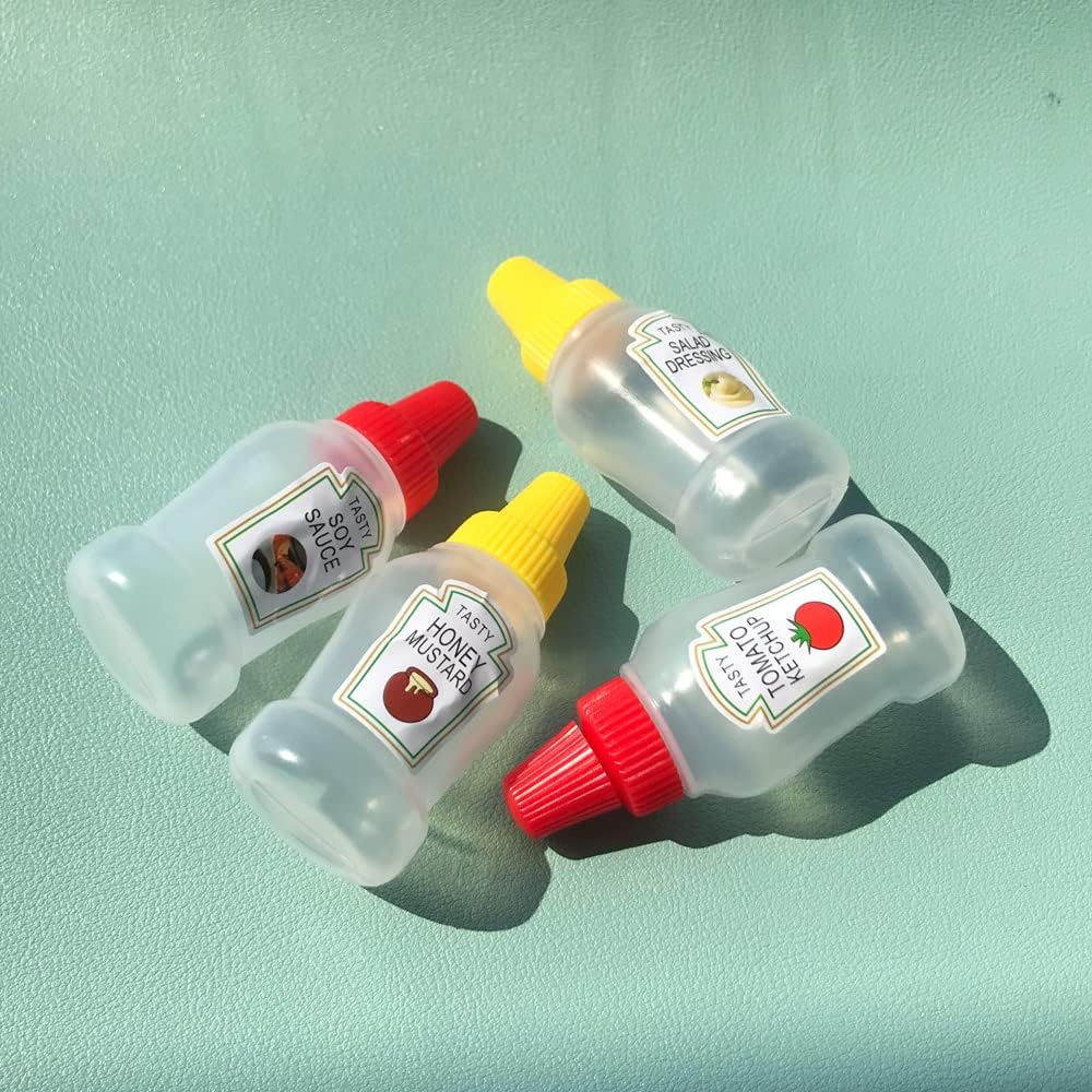 4pack Mini Squeeze Bottles for Condiments