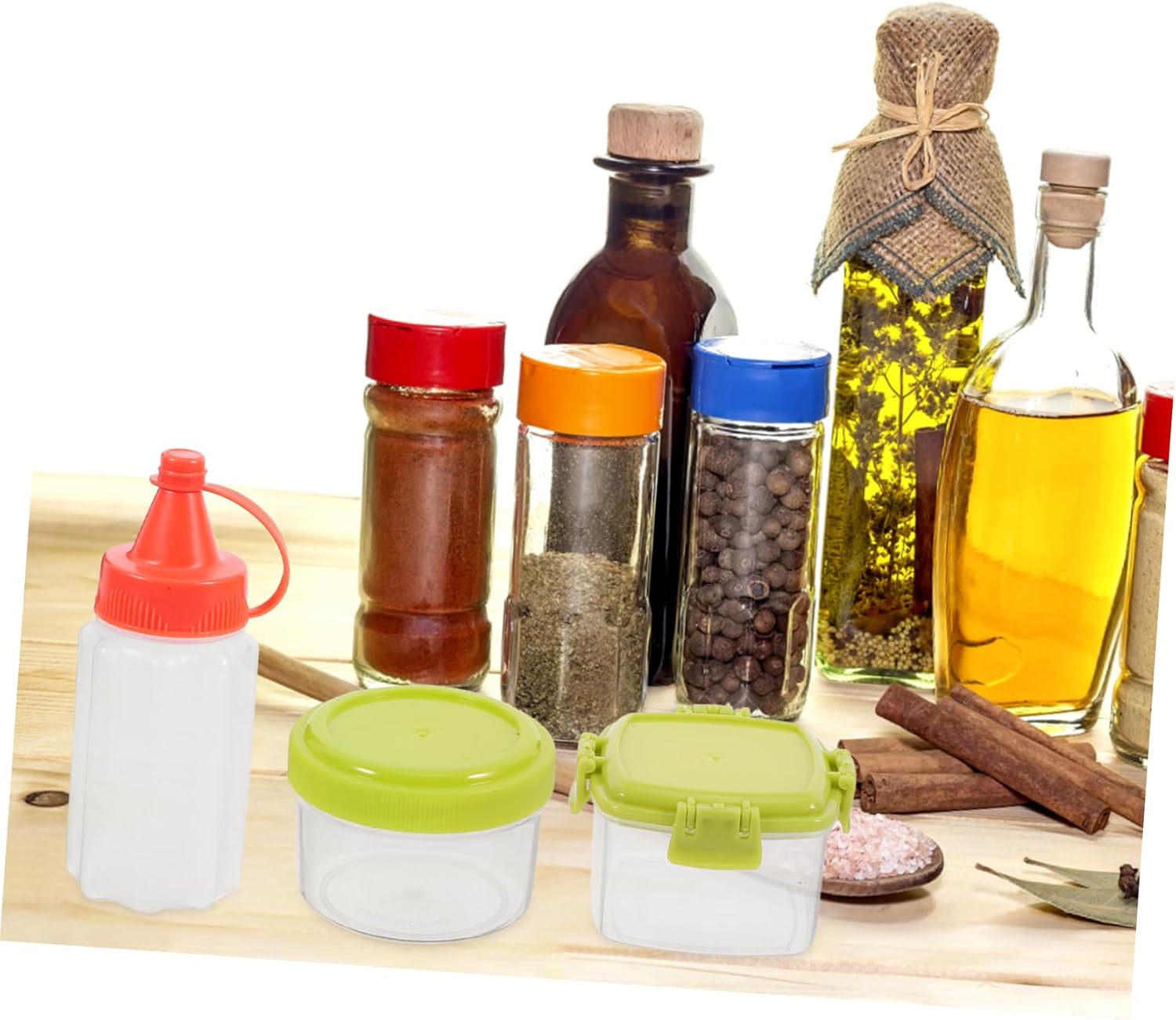 SOESFOUFU Transparent Condiment Squeeze Bottle Set