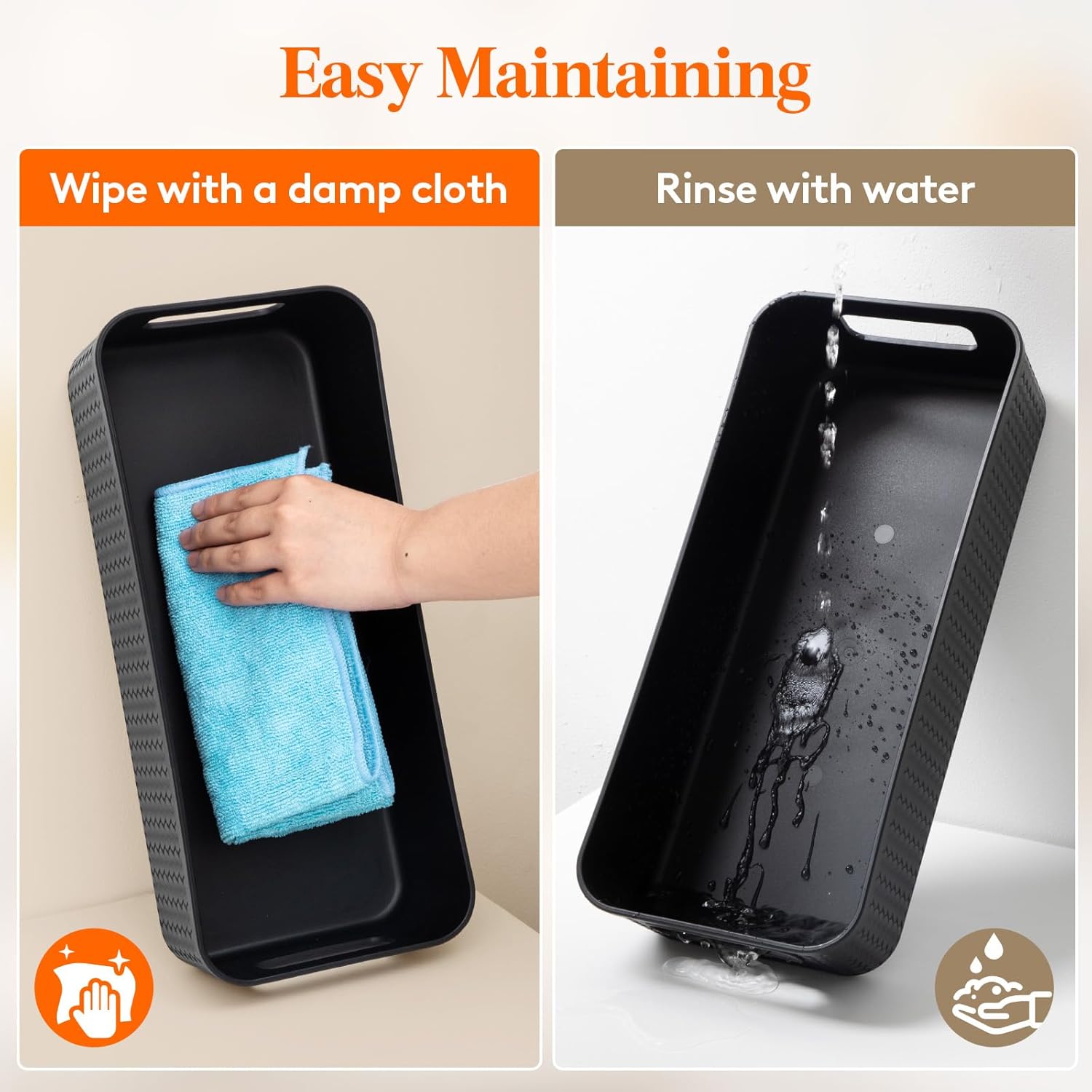 Lifewit Black Toilet Paper Basket with Handle