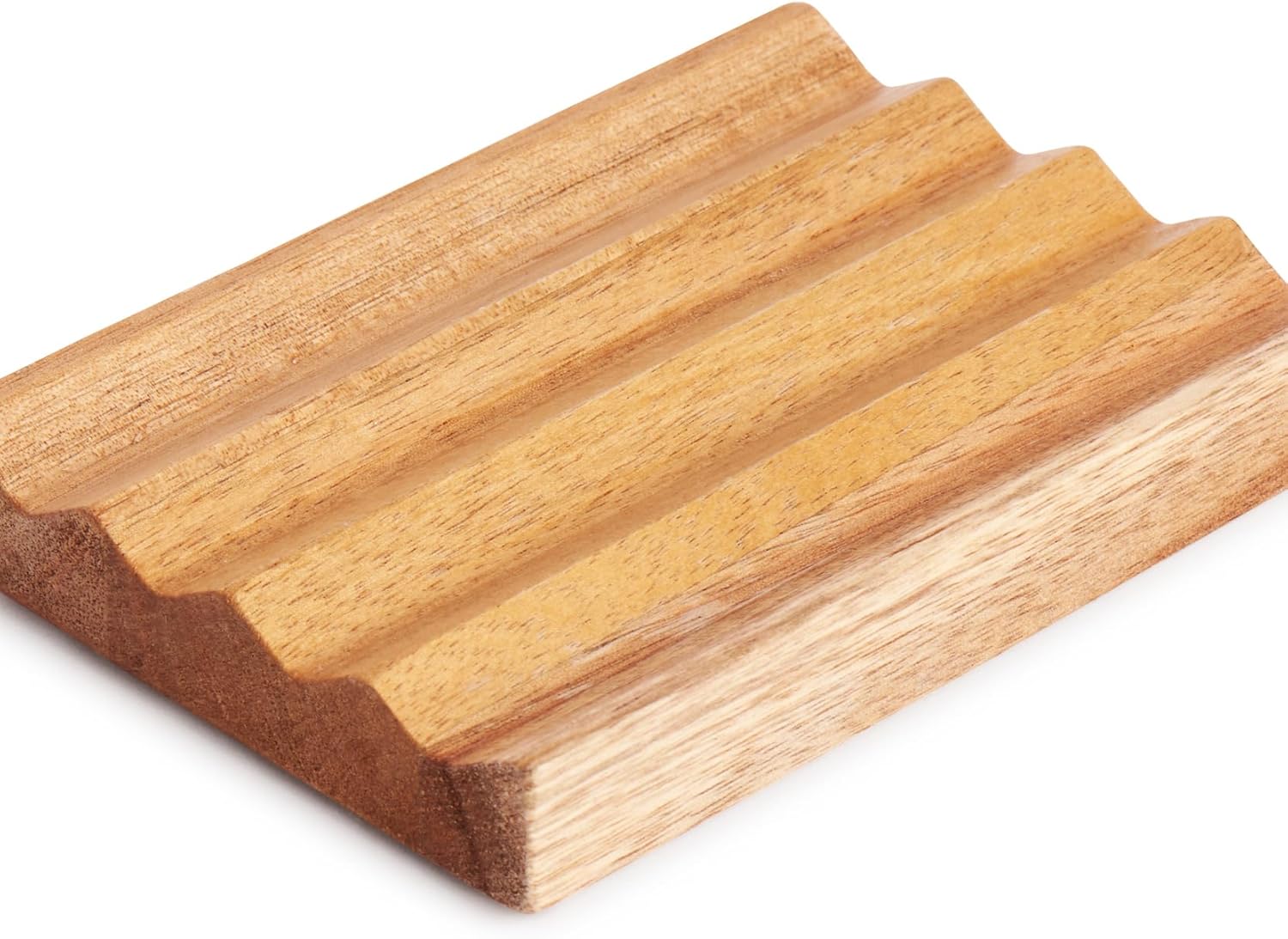 Teak Zig Zag Soap Dish with Non-Slip_Foam Pad