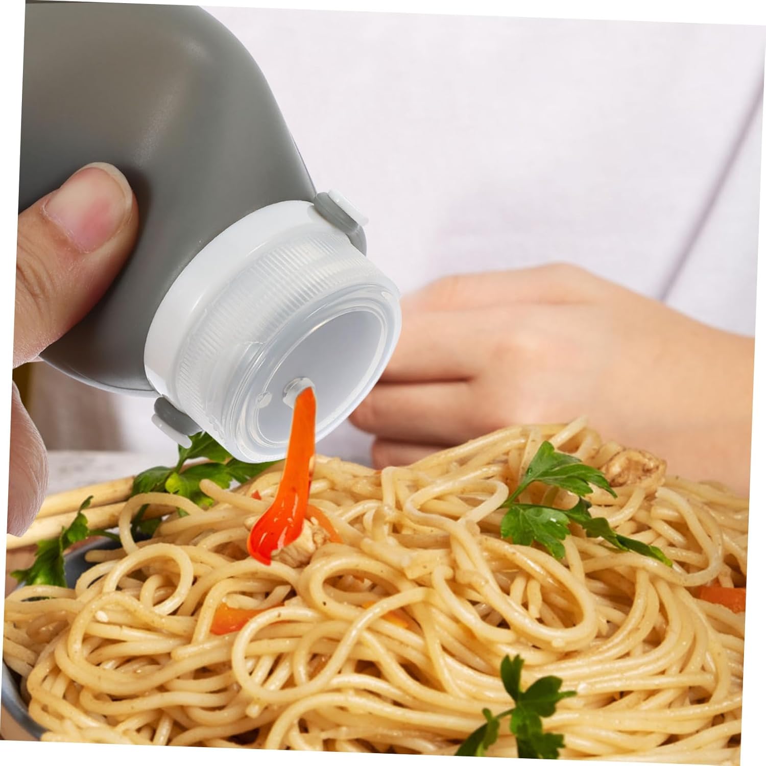 4 Piece Leak-Proof Squeeze Condiment Bottles Set Perfect for Cooking Entertaining