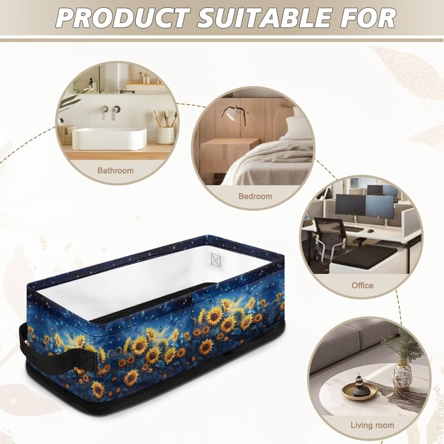 Voxugoniy Sunflower Blue Butterfly Toilet Paper Basket