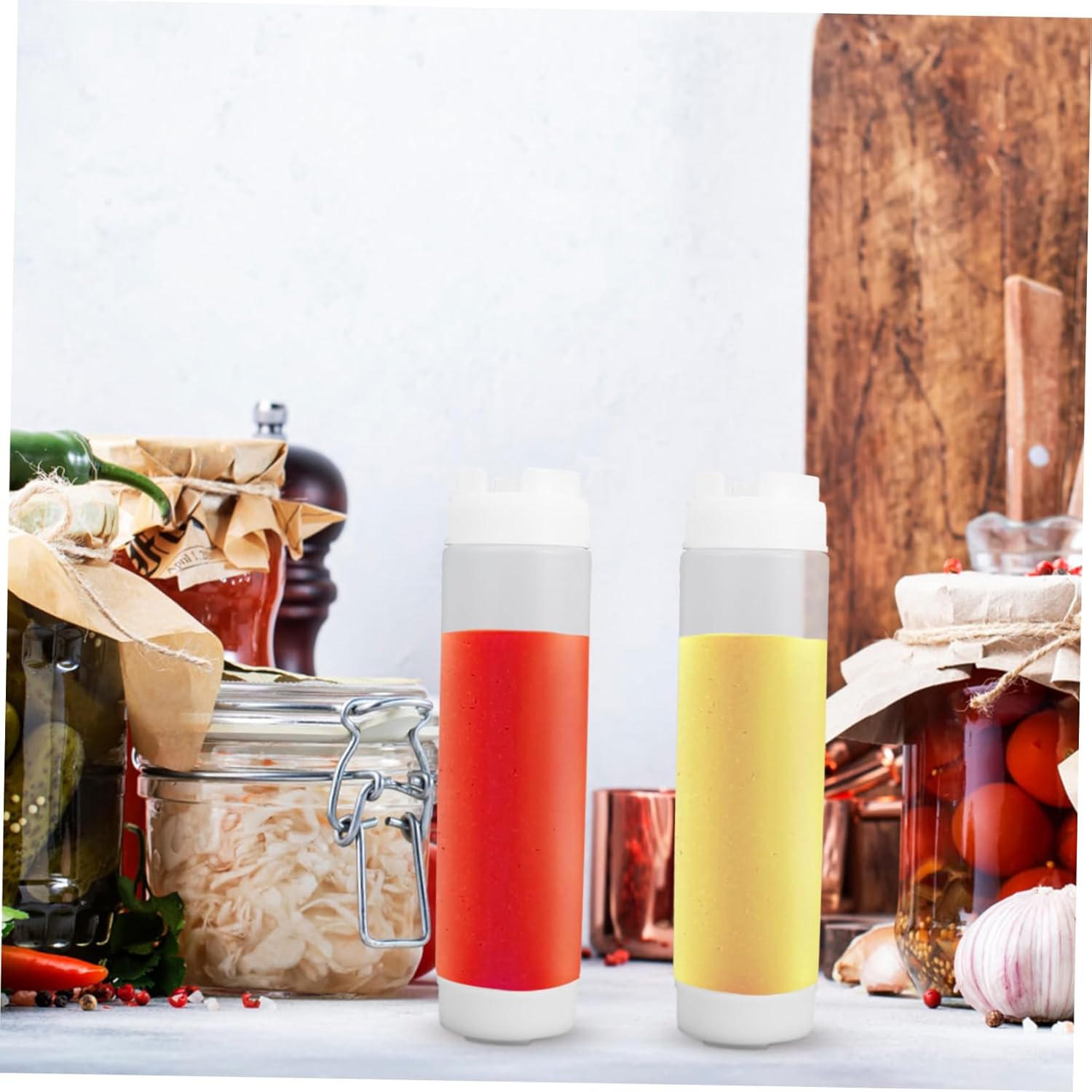 Refillable White Squeeze Bottles Perfect for Your condiment Needs