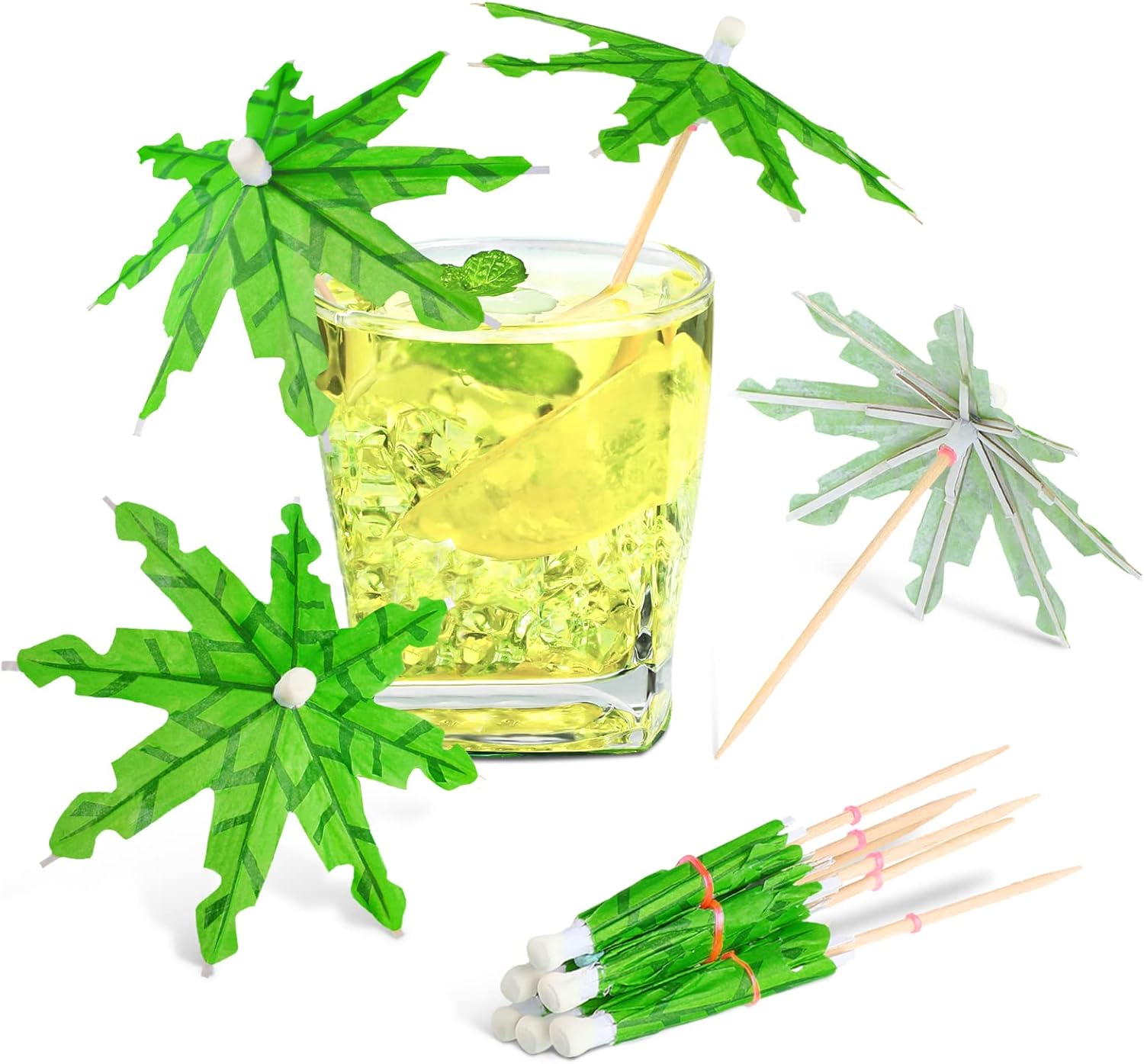 Tropical Fun 150 Coconut Leaf Drink Umbrellas for Elegance Style