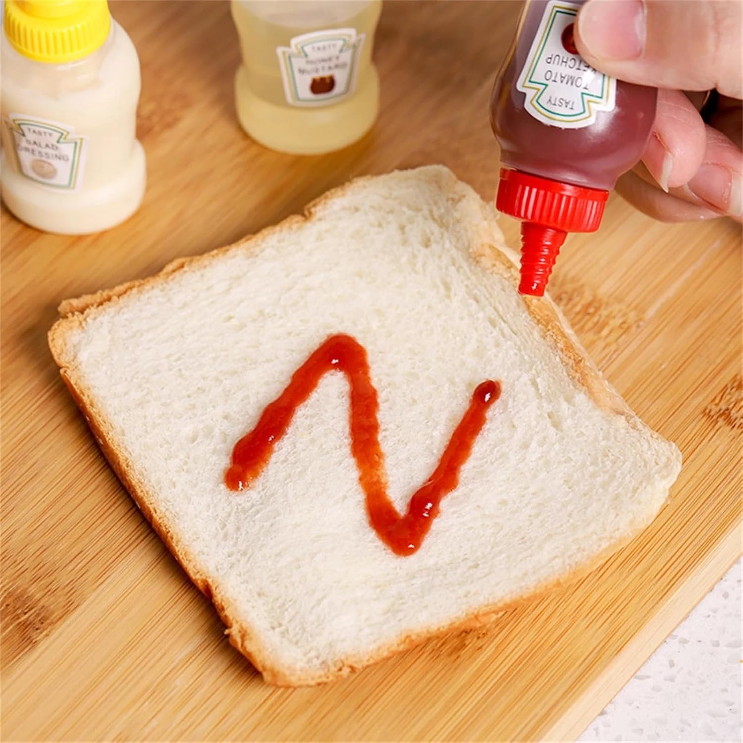 4 Pcs Mini Ketchup Bottles 25ml