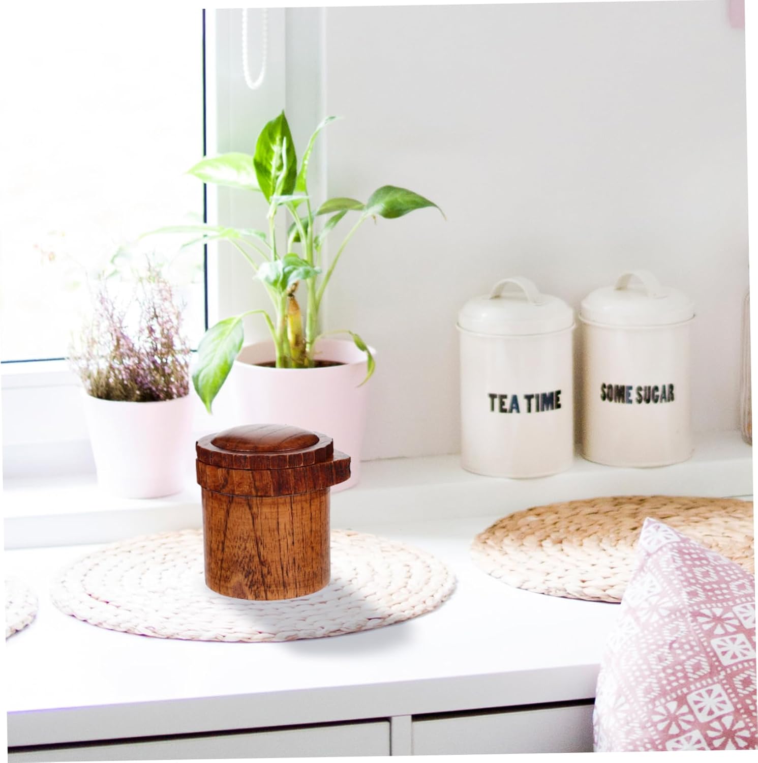 Aesthetically Designed Small Wood Condiment Bottle for Home Use