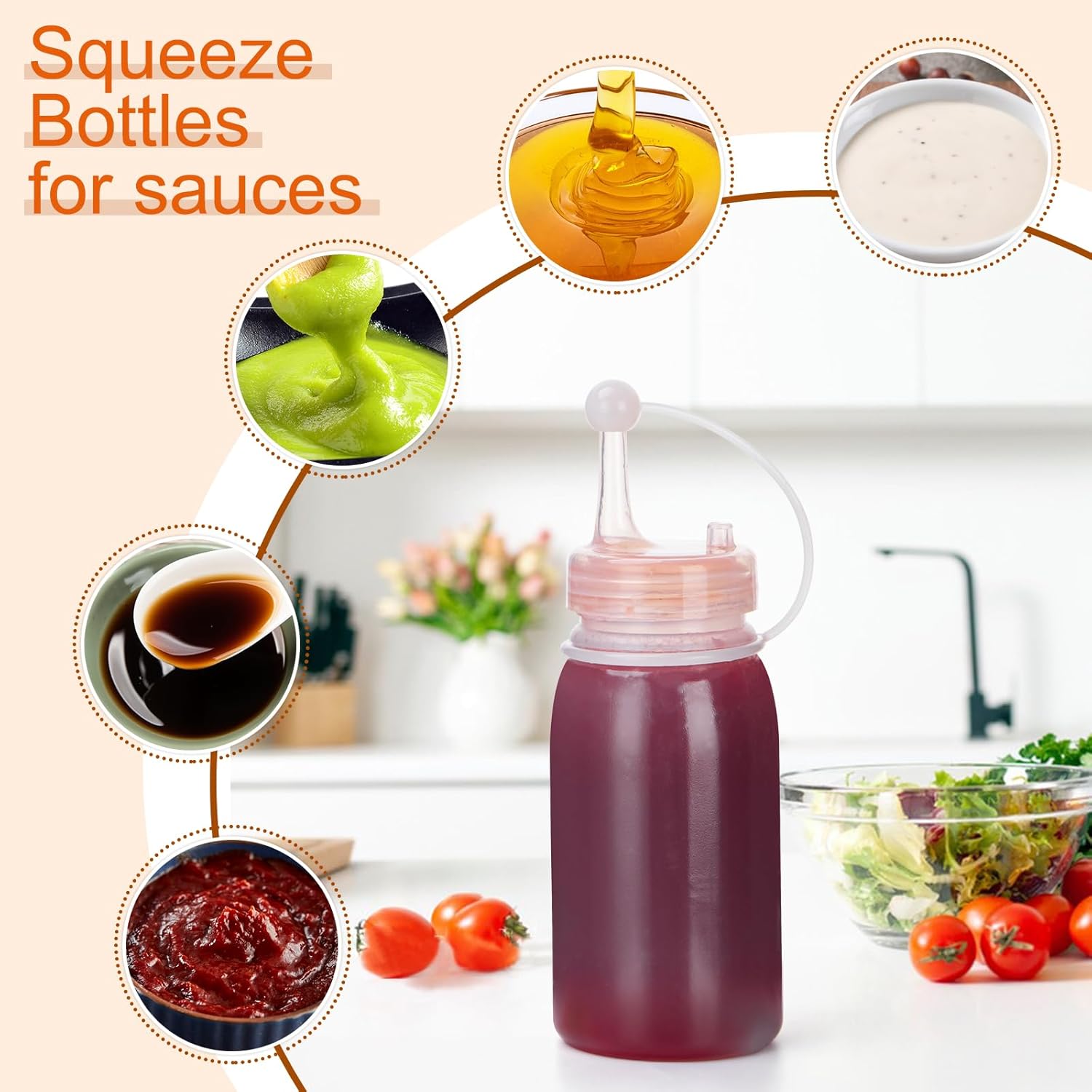 Condiment Squeeze Bottles 2 Pack for Kitchen Crafting