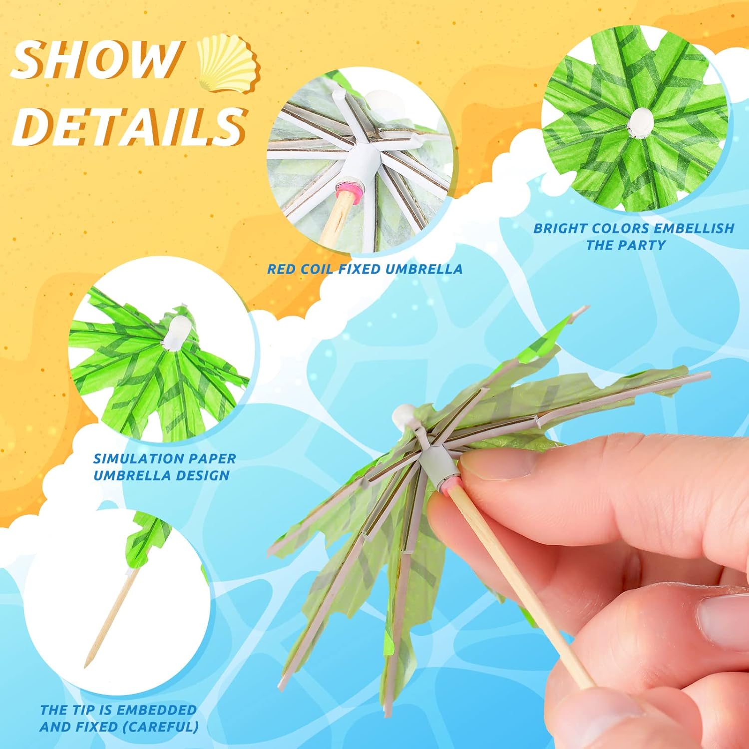 Tropical Fun 150 Coconut Leaf Drink Umbrellas for Elegance Style
