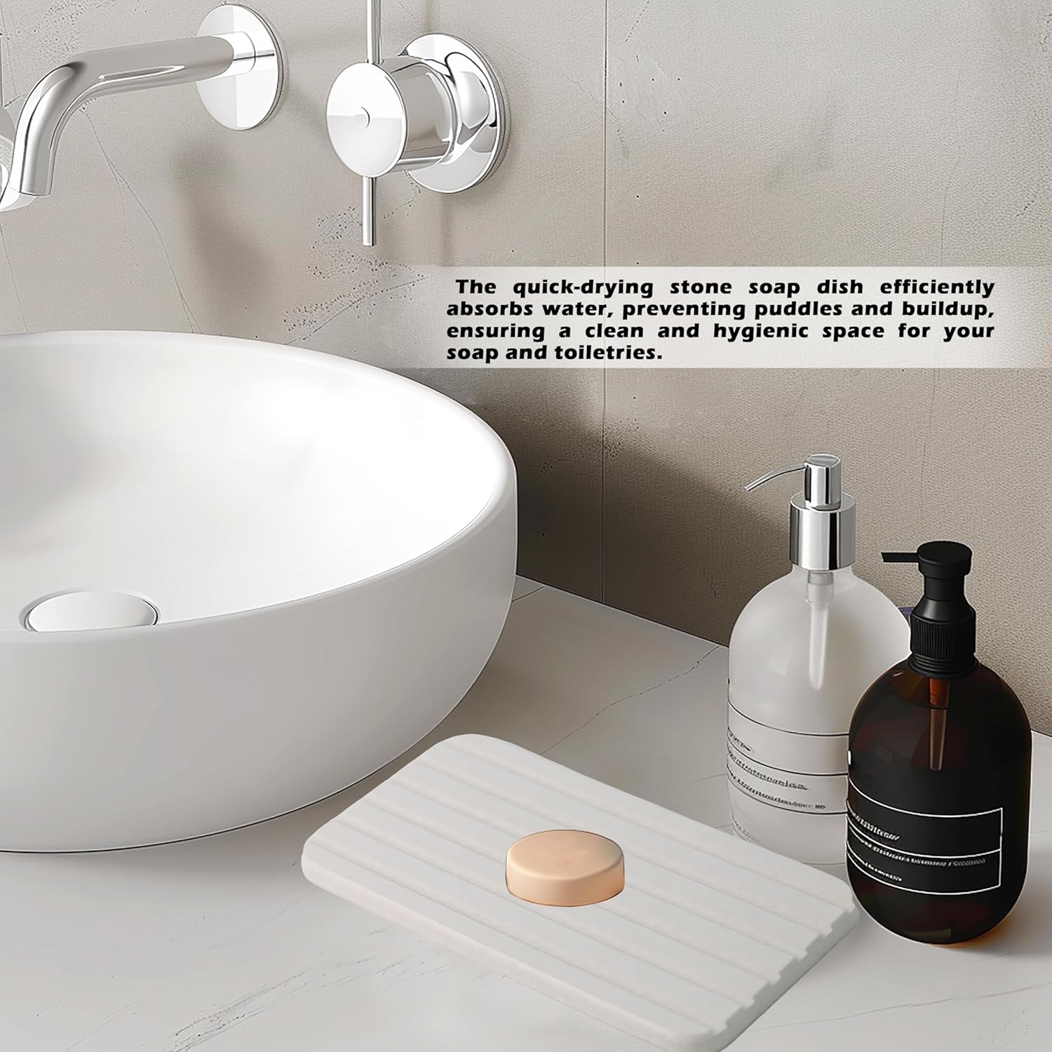 Water Absorbing Stone Tray for Bathroom