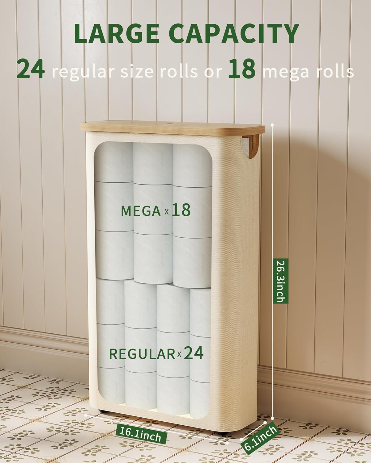 Sturdy Toilet Paper Basket with Handle