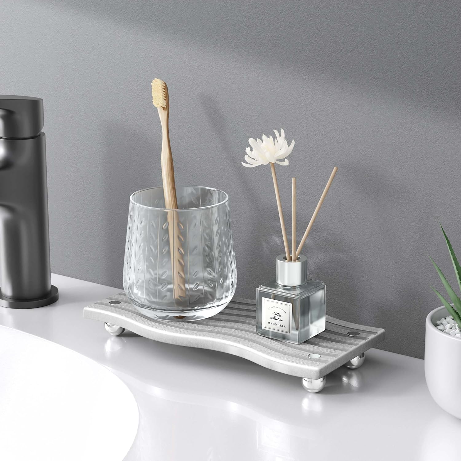 Dreatim Water Absorbing Stone Tray for Sink - Grey 9 x 4