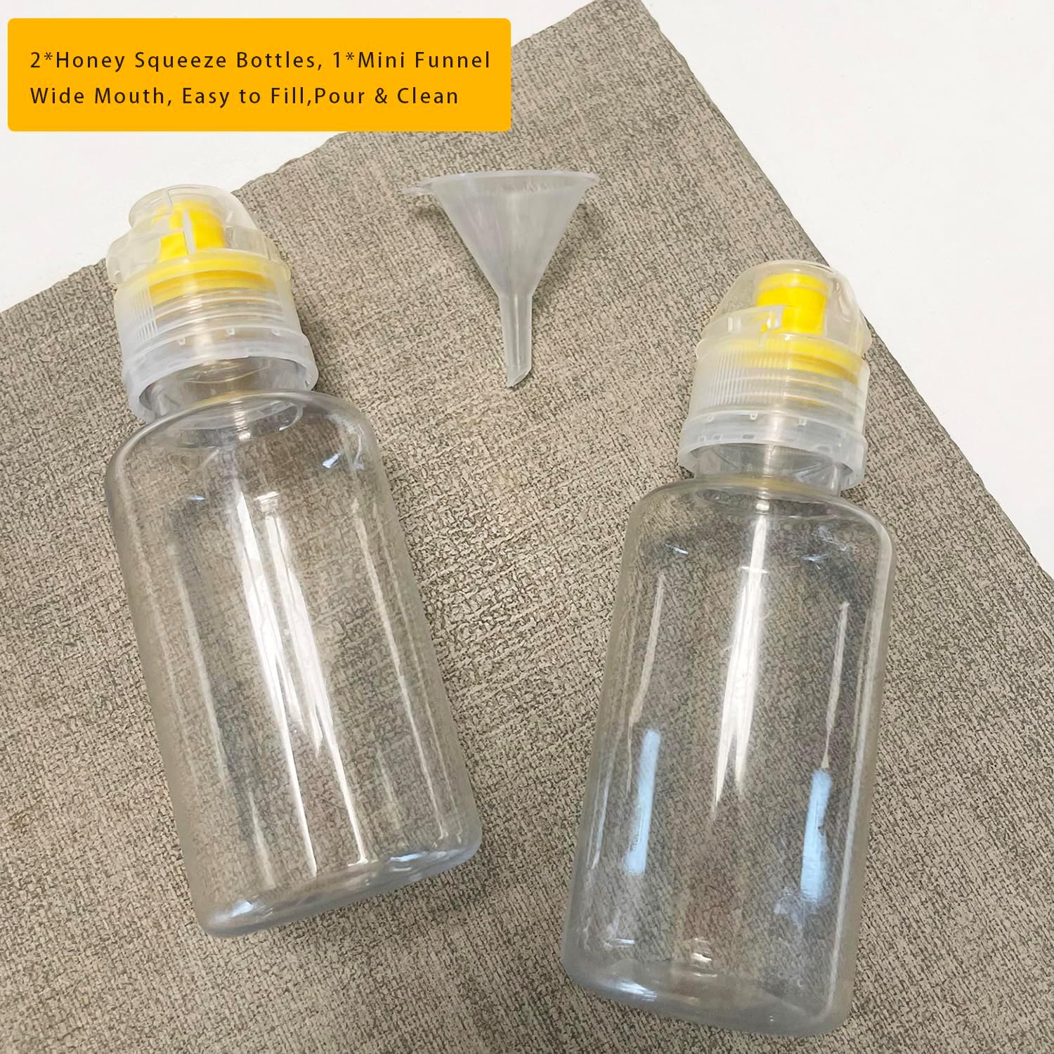 Adjustable Funnel 2-Piece Honey Squeeze Bottles