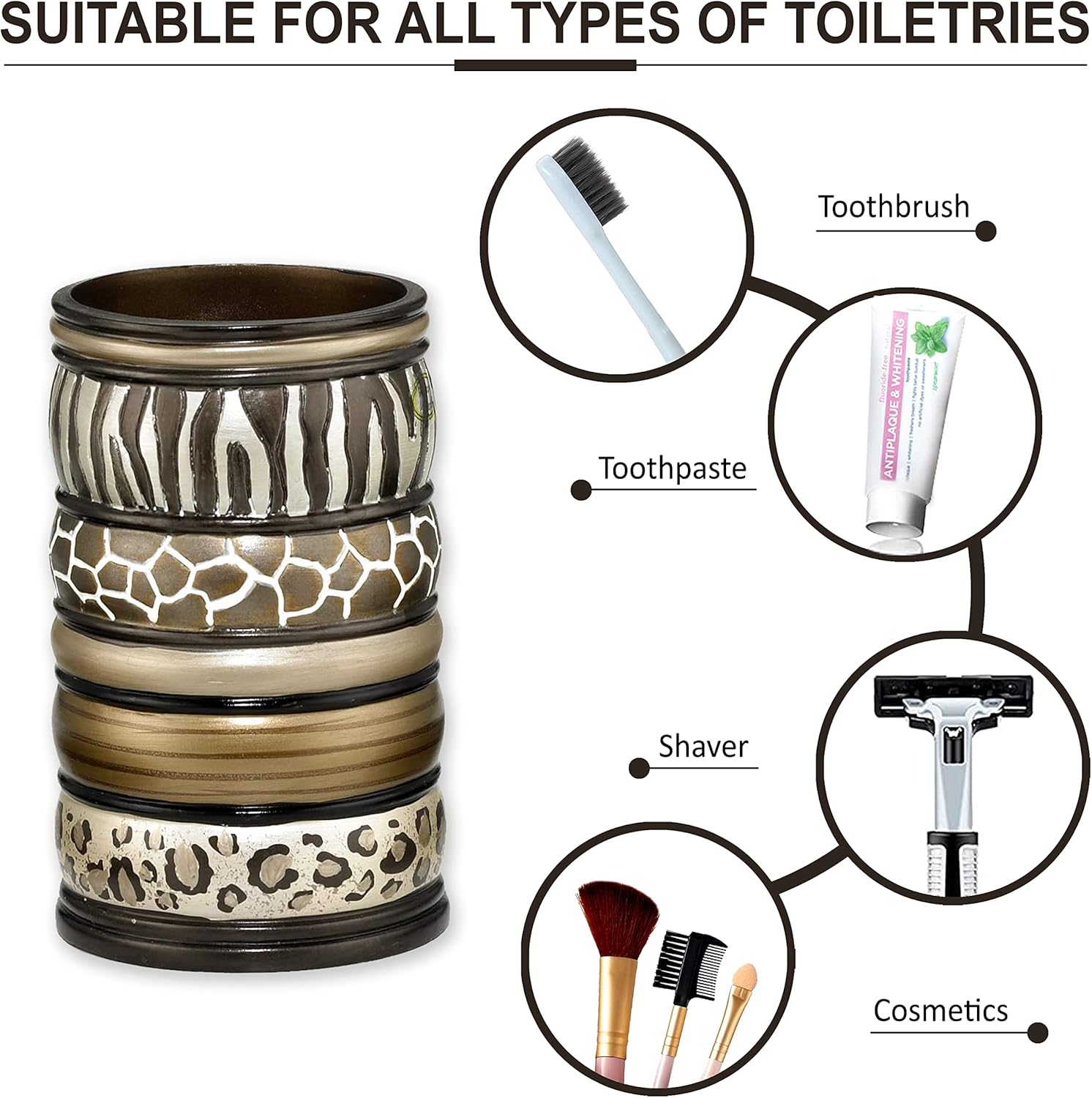 Modern Resin Tumbler with Safari Stripes