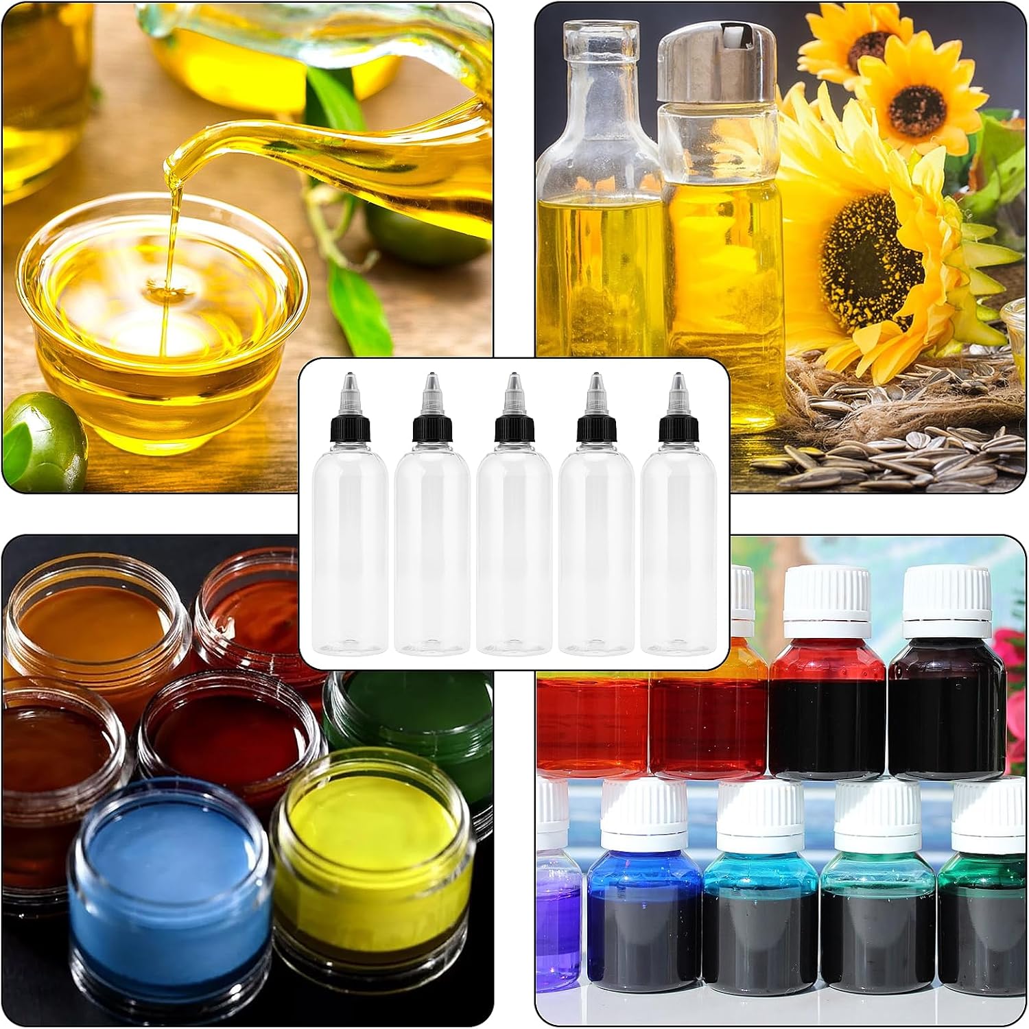 HOIGON 40-Piece 2 oz Clear Dispensing Bottles