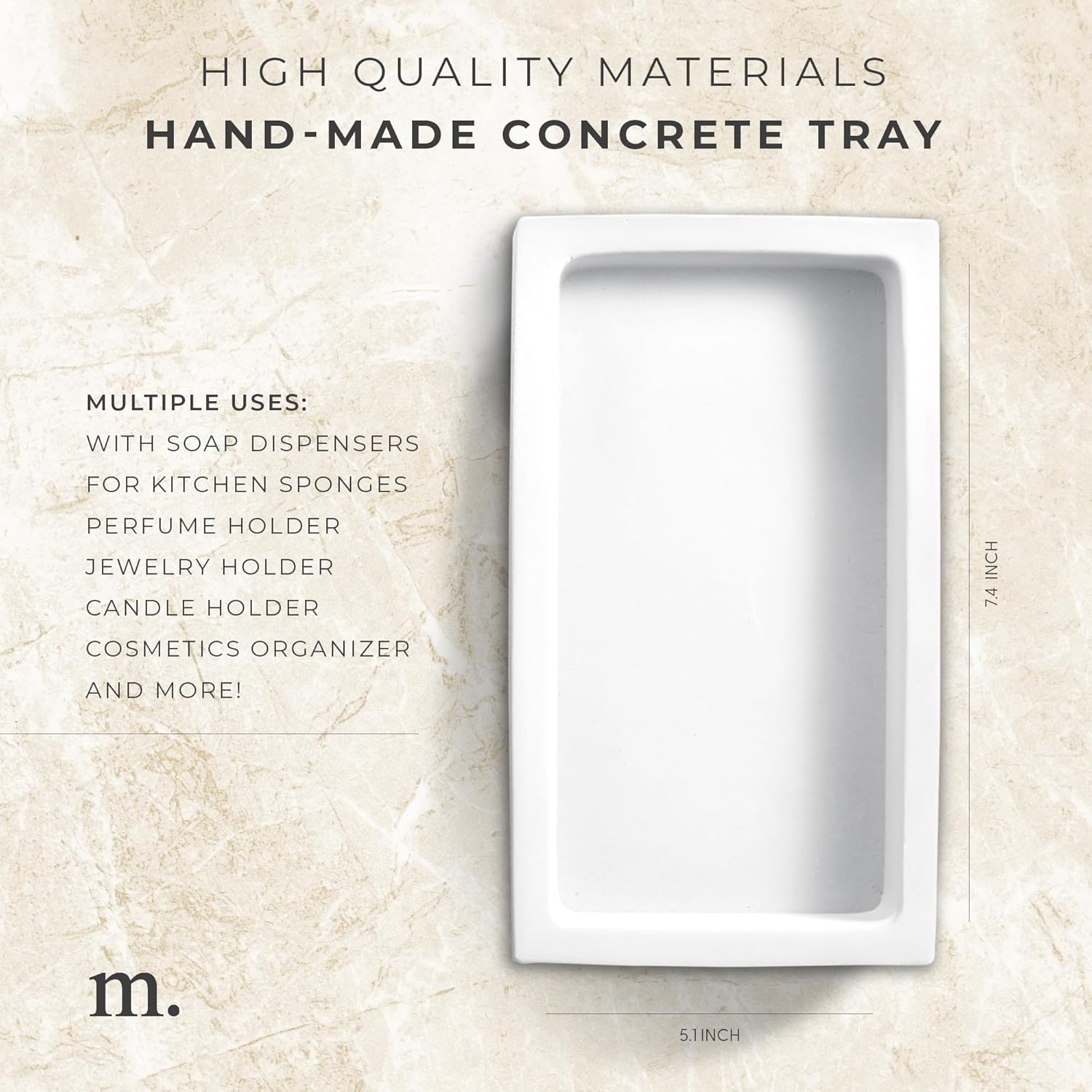 MULTIFUNCTIONAL CONCRETE TRAY FOR BATHROOM KITCHEN