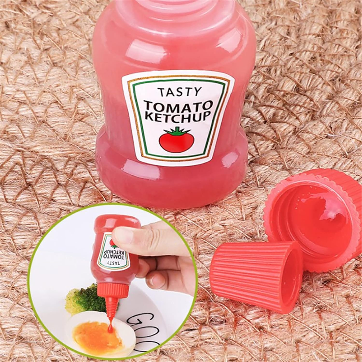 4-Piece Mini Ketchup Honey Squeeze Bottles