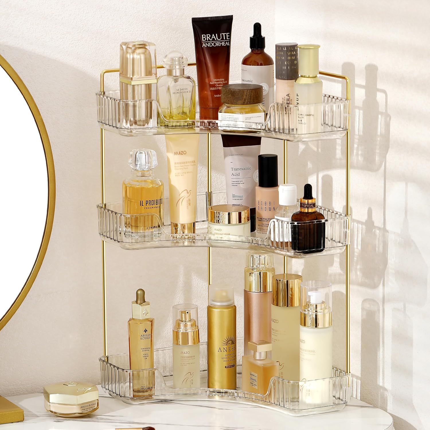 Bathroom Counter Organizer - Corner Organizer for Vanities