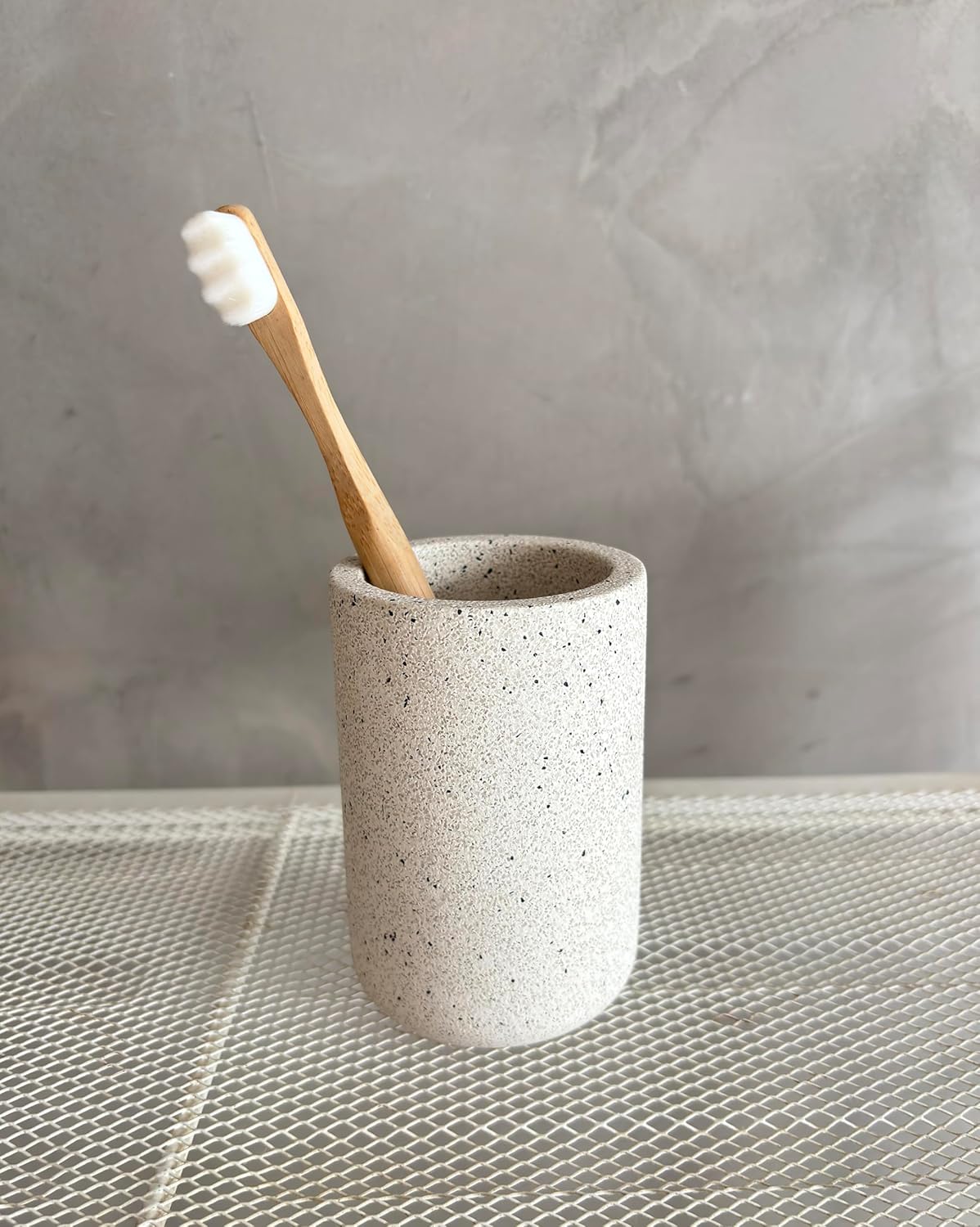 Concrete Bath Tumbler Set for Toothbrush Mouthwash Holder
