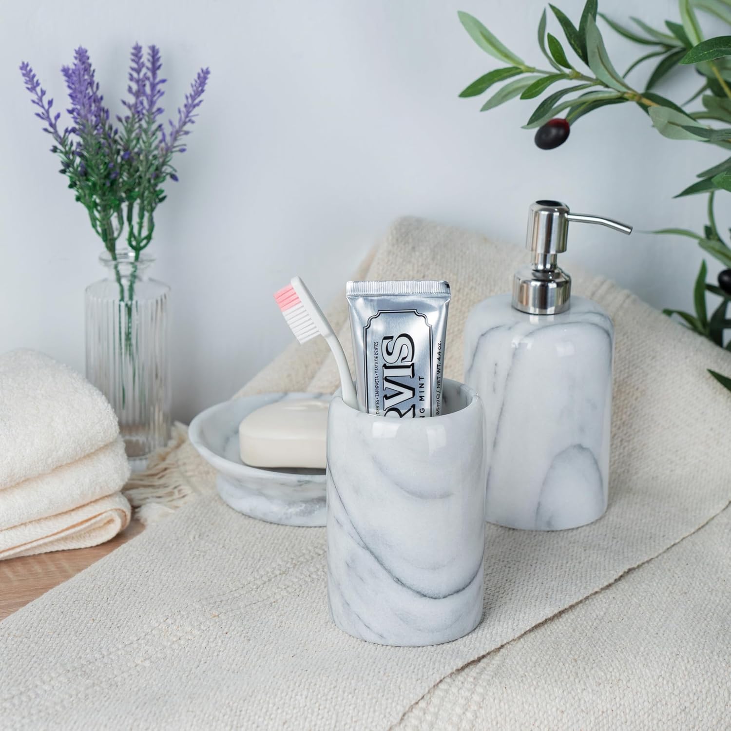 Elegant Marble toothbrush holder for home Creative Home 32466