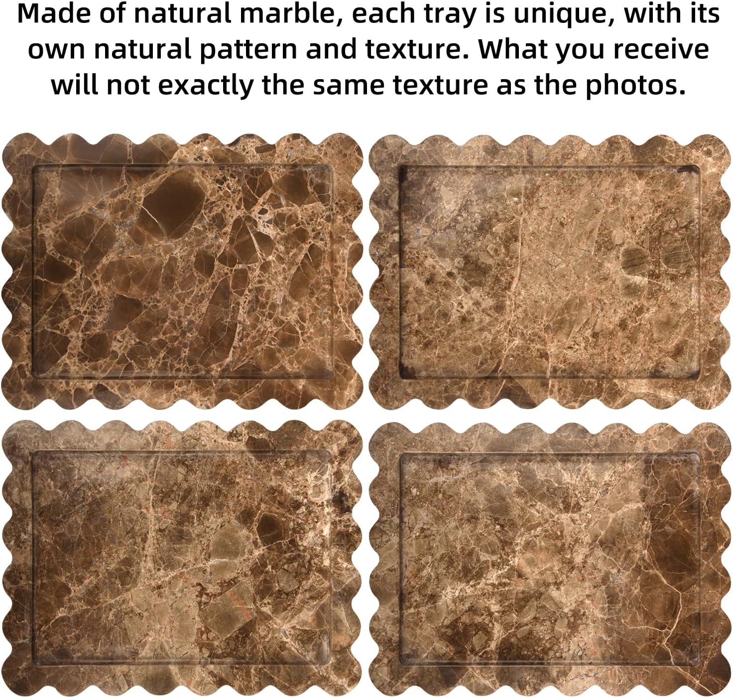 Natural Marble Luxury Vanity Tray for Bathroom Kitchen