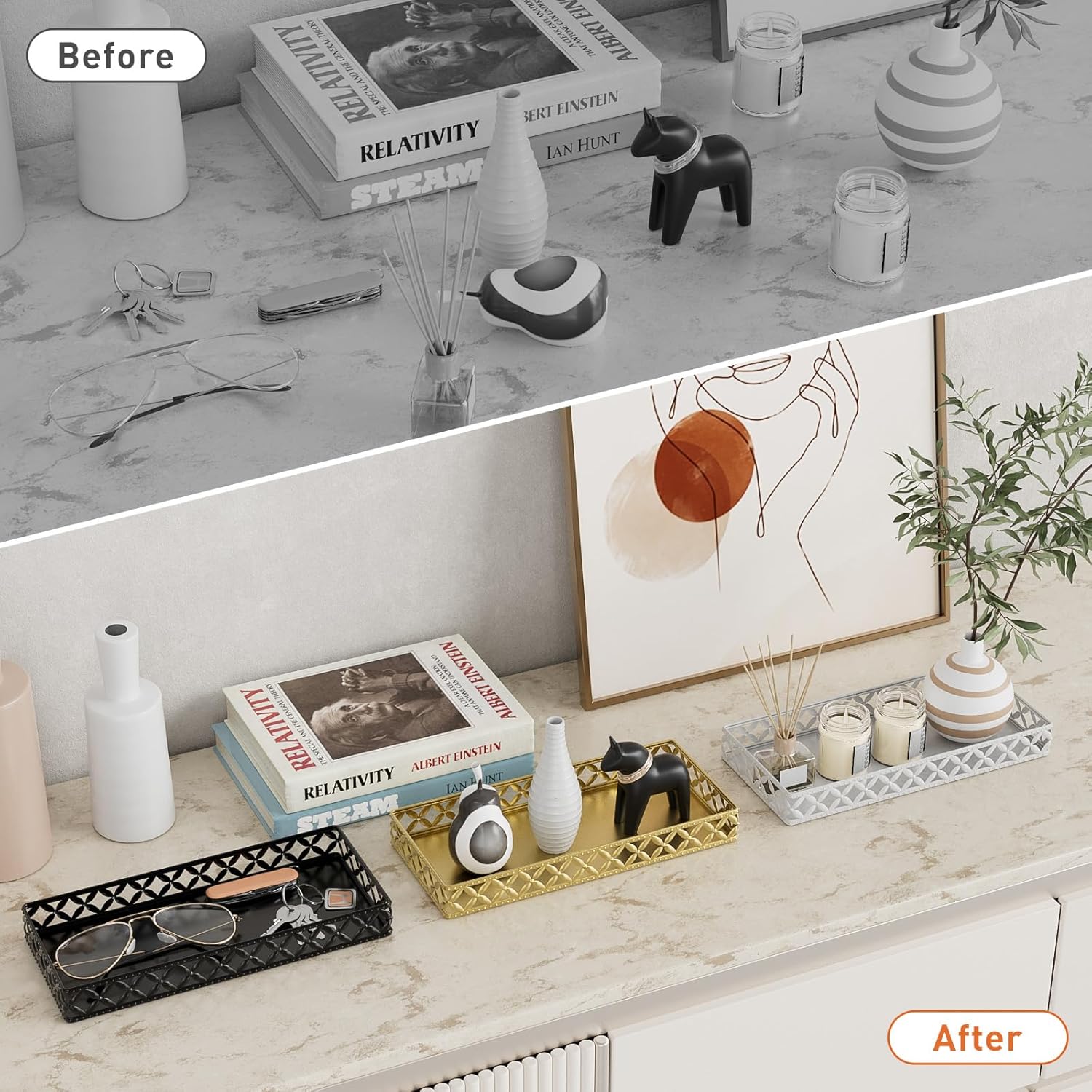 Adorable Bathroom Vanity Tray - Perfect for Small Spaces