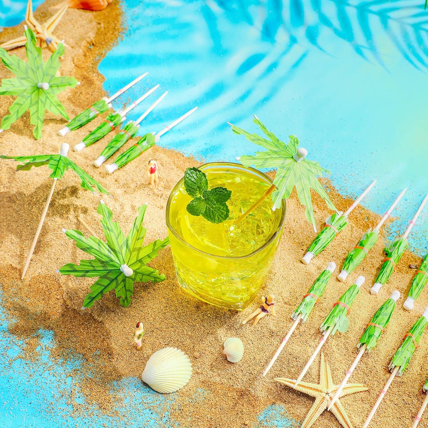 Tropical Fun 150 Coconut Leaf Drink Umbrellas for Elegance Style
