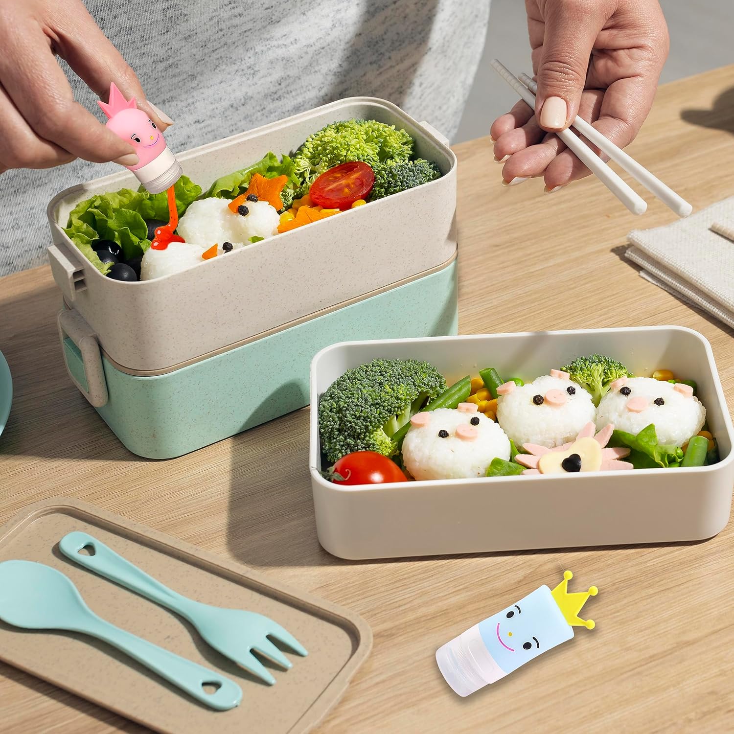 Portable Prince Princess Condiment Bottles for Lunch