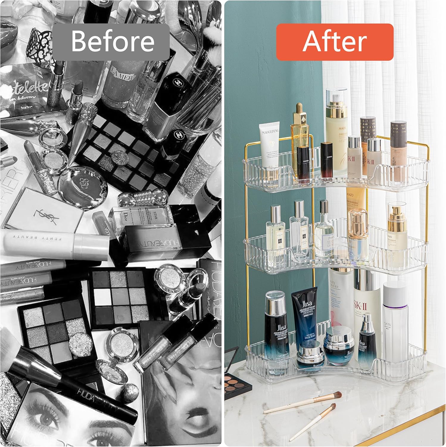 Bathroom Counter Organizer - Corner Organizer for Vanities