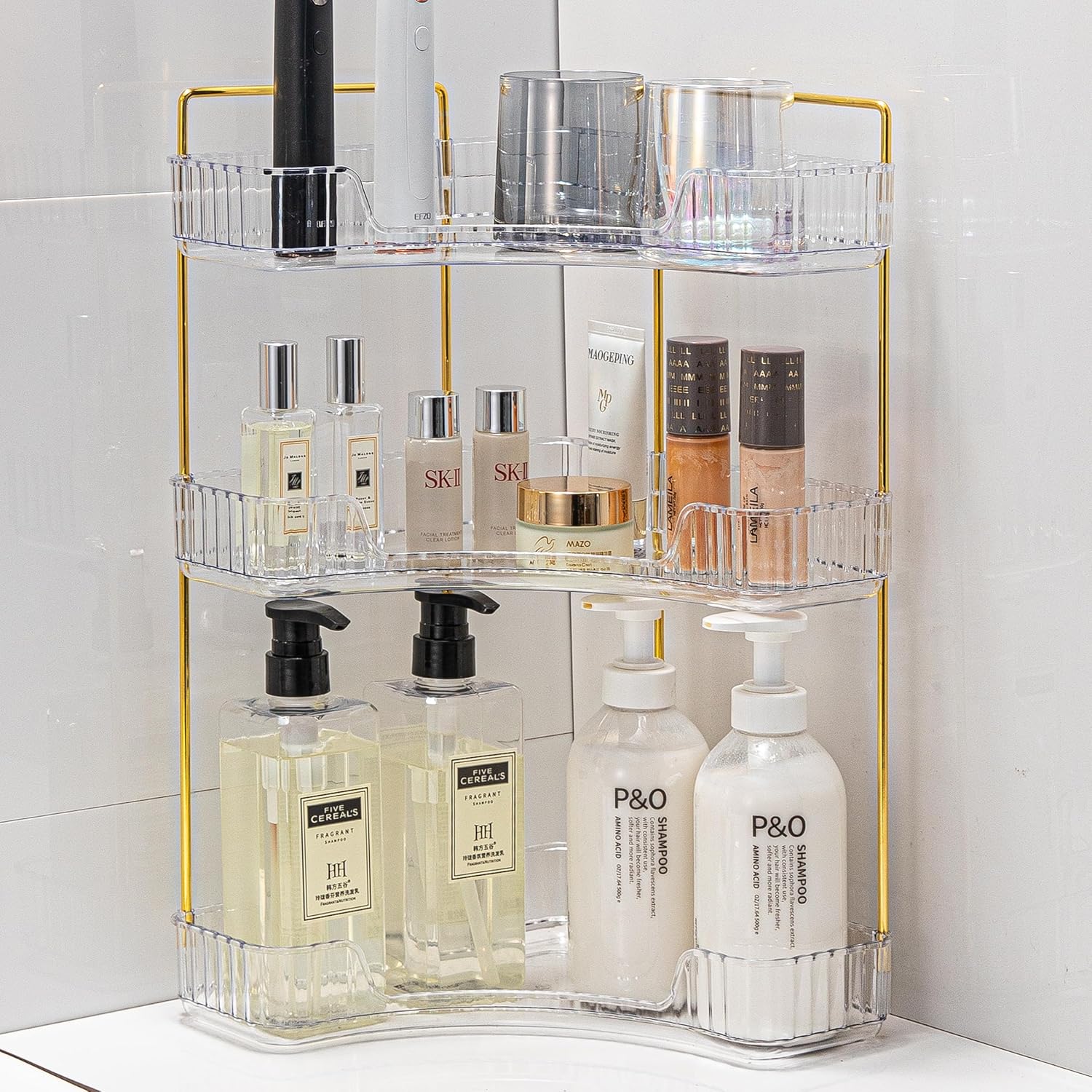 Bathroom Counter Organizer - Corner Organizer for Vanities